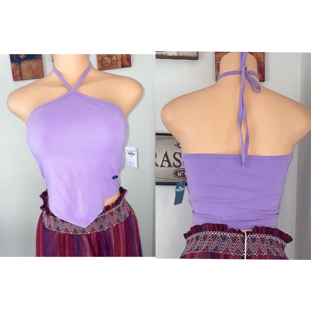 NWT HOLLISTER CROP TOP PURPLE SIZE L